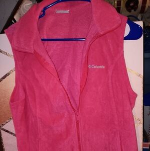 Womens Columbia Hot Pink Full Zip Fleece Vest